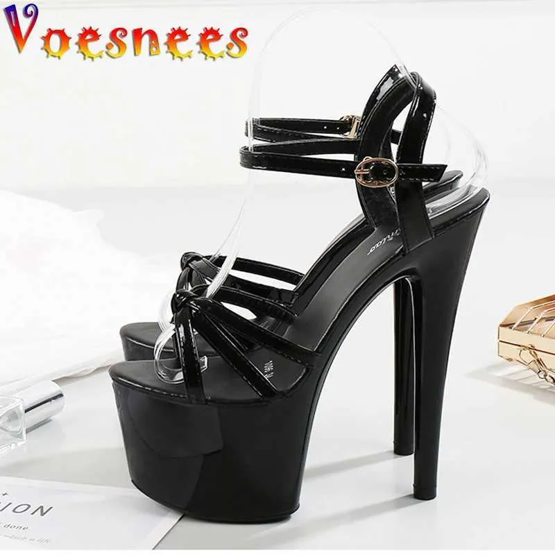 Chaussures de robe 2022 Summer Cross-Strap Stripper Talons Open Toe Plate-forme Sandales Filles Chaussure pour Party Club Femmes Sexy Show High H240325