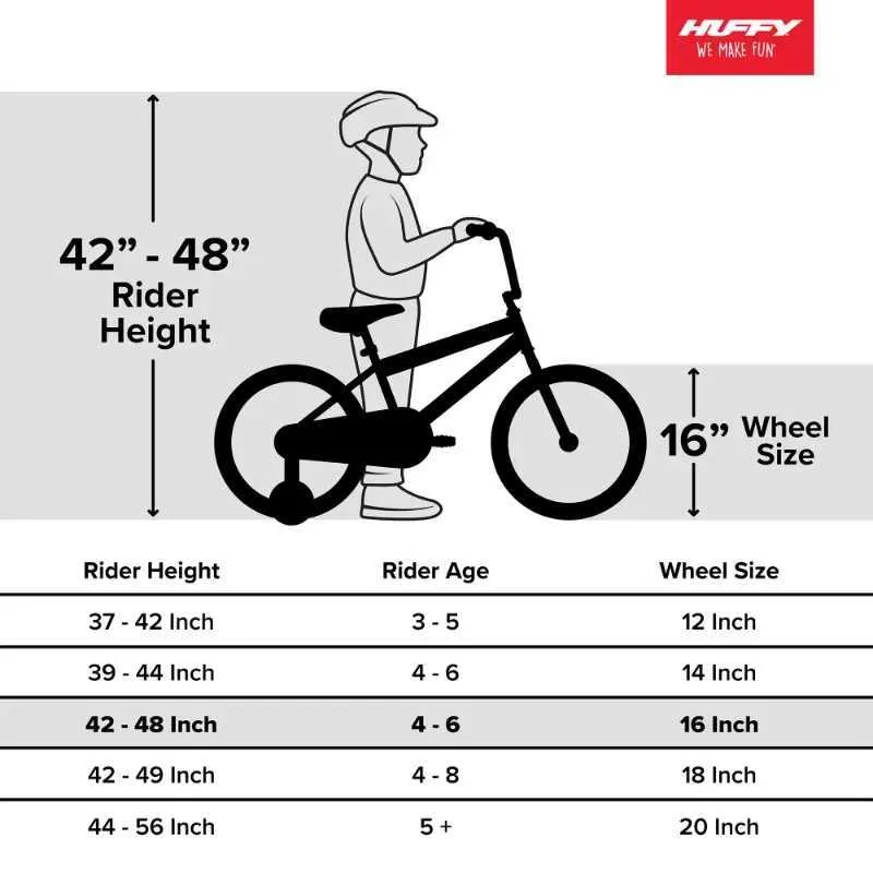 Huffy mountain bike size chart hotsell