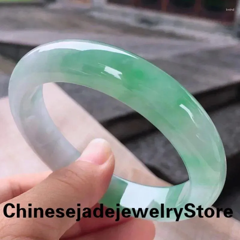 Bracelet envoyer un certificat véritable birman vert Jade femmes bijoux fins birmanie jadéite Bracelets vrais Jades Bracelets dames cadeau