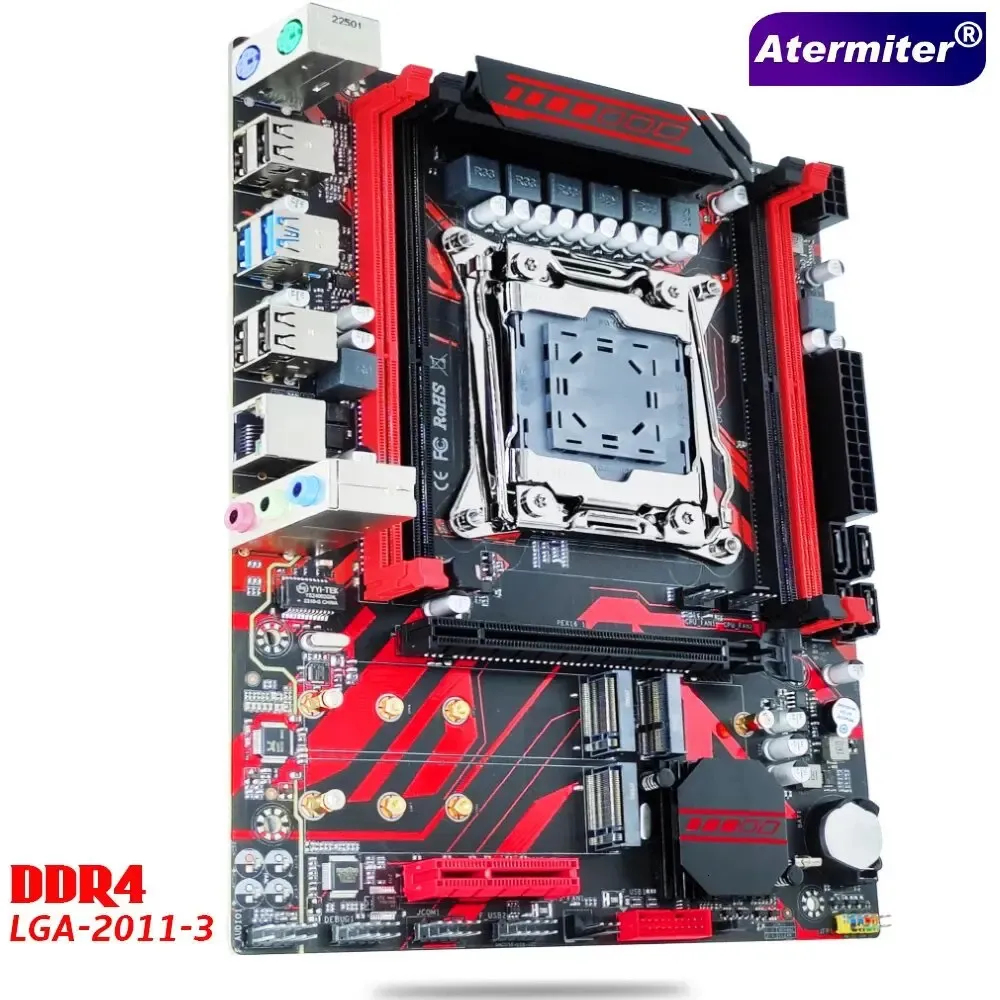 Slot per scheda madre Atermiter X99 D4 LGA2011-3 USB3.0 NVME M.2 SSD Supporto memoria DDR4 REG ECC e processore Xeon E5 V3 V4 240314