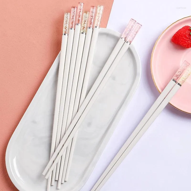 Chopsticks Cherry Blossoms Wear-resistant Non-slip Easy To Clean Kitchen Bar Supplies Amber
