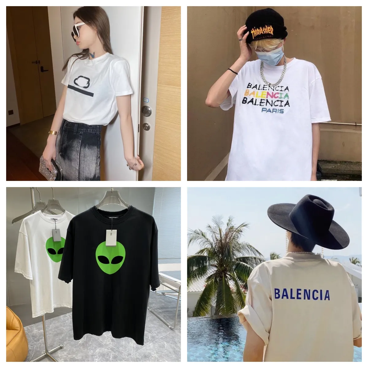 Mężczyźni i kobiety T-shirt Summer Casual Tshirt Designer Ubrania Kobiety T Shirt krótkie rękaw Białe czarne kolor okrągłe szyję TOP TEE TEE