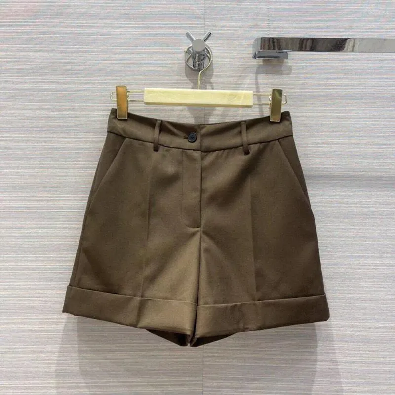 Kvinnors shorts 2024 Summer Fashion Solid Color Casual Women High midja All-Matched Elegant Lady