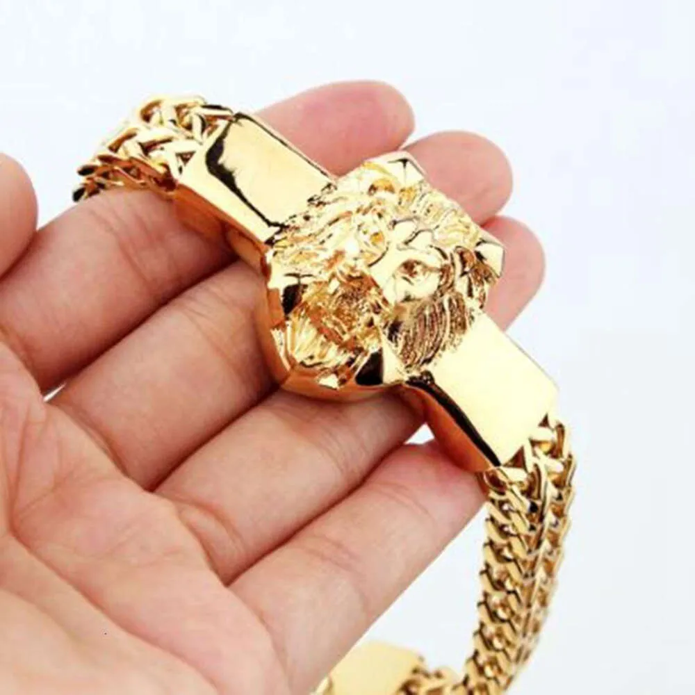 Bracelet tête de Lion dominateur pour hommes, chaîne tressée en acier inoxydable, bijoux tendance Hip hop