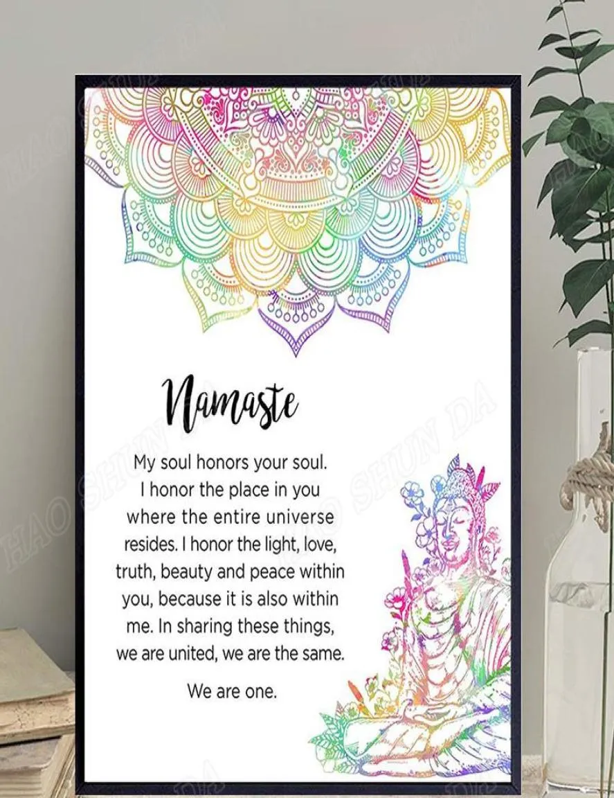 Obrazy buddyjski buddyzm Art Zen Namaste Wall Decor Plakat Poster na płótnie na jogę Dekoracja spa duchowa wiek medytacyjny GI8334786