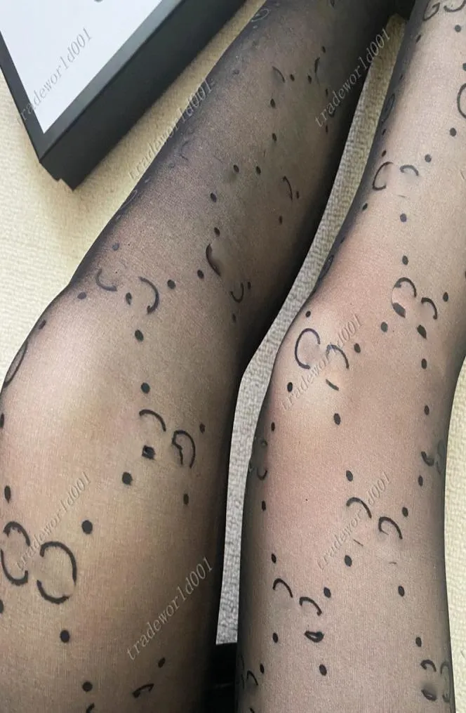 Women Sexy Shiny Pantyhose Fishnet Luxury Tights Mesh Thin Socks Design Letter print Pantyhose Hosiery Stockings6168940