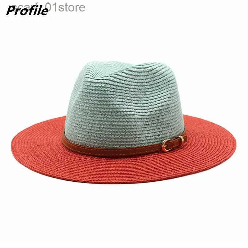 Wide Brim Hats Bucket Hats Str hat dual color gradient sun hat outdoor sun hat Str hat Seaside sunshine beach sun hat wholesale of various accessoriesC24319