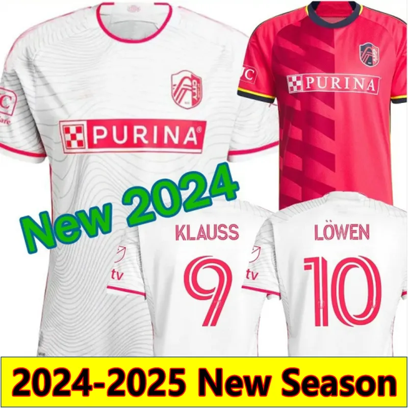 2024 St. L Ouis City Soccer Jerseys 24 25 Dom na dniu 2025 Nilsson Klauss Football Shirt Nelson Blom Ostrak Parker Maillots de Futol Camesitas de Foot S-4xl Men Men Kids Mundliform