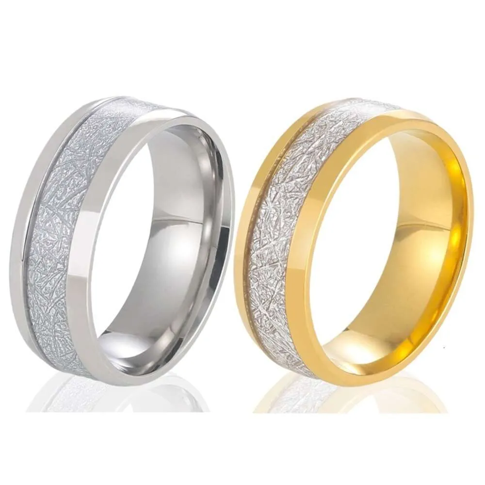 Personalized and Fashionable Titanium Steel Ring with Rime Silk Pattern