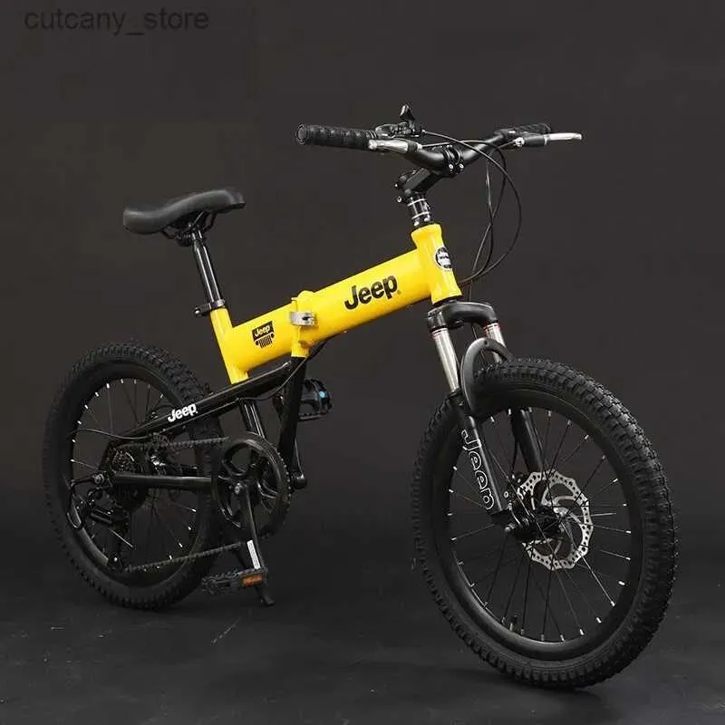 Cyklar rida-ons high carbon steel foldab cykel med dubbla skivbromsar utomhus mountainbike studenter för att rida tvivade sidor dropshippin l240319