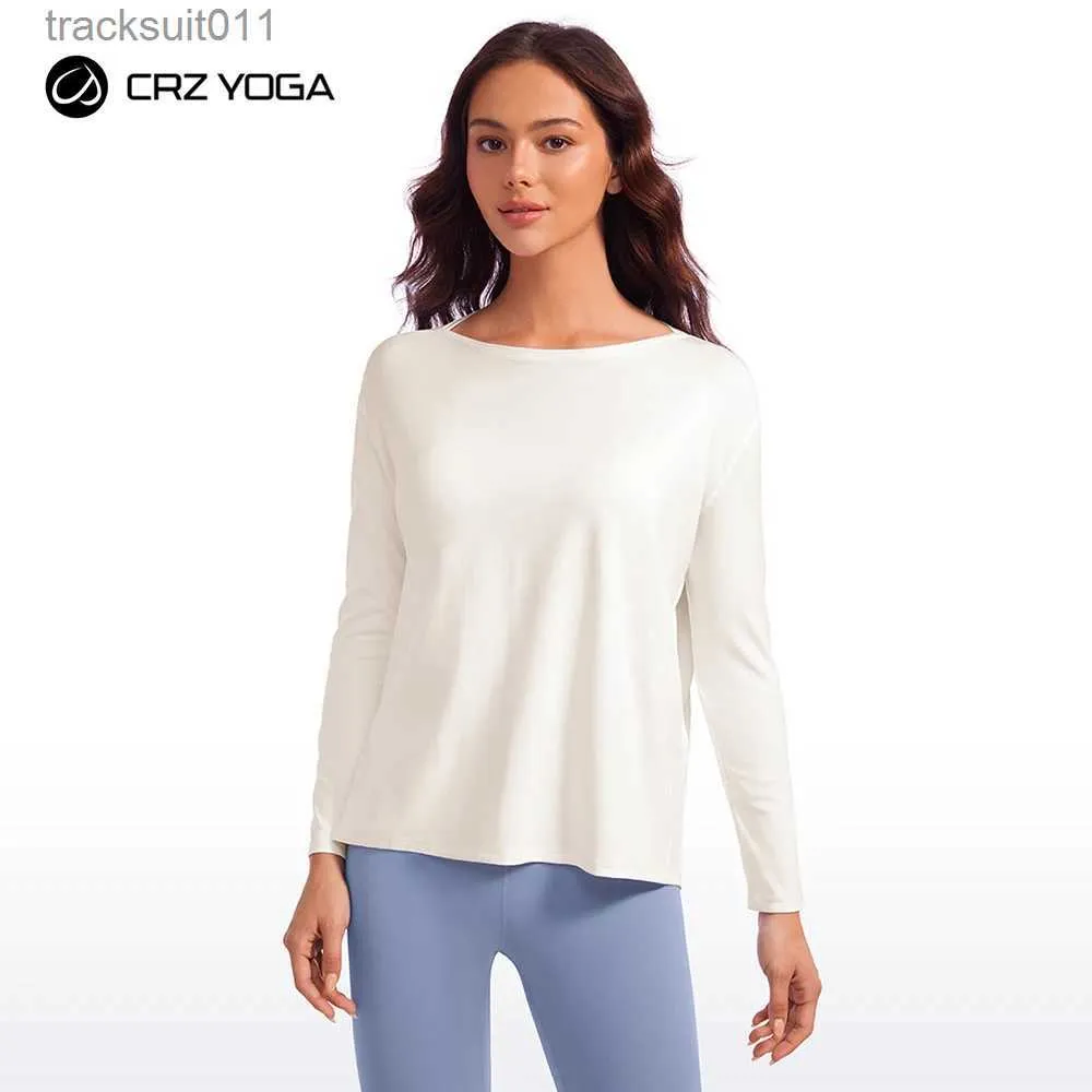 Aktiva uppsättningar CRZ YOGA Butterluxe Light Womens Långärmad sport Top Loose Sports Yoga Shirt Casual Relaxation Autumn Shirtc24320