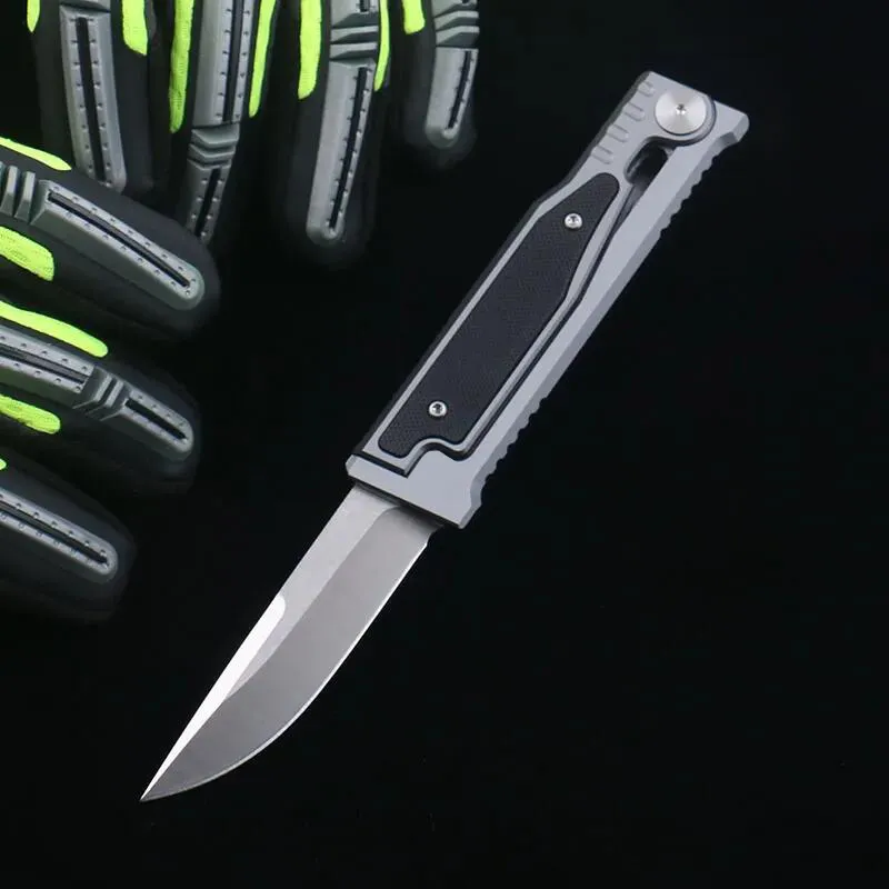 Theone Balisong Free-Swing JL faca dobrável D2 lâmina CNC alça de alumínio facas de bolso de rabanete BM42 ferramentas EDC