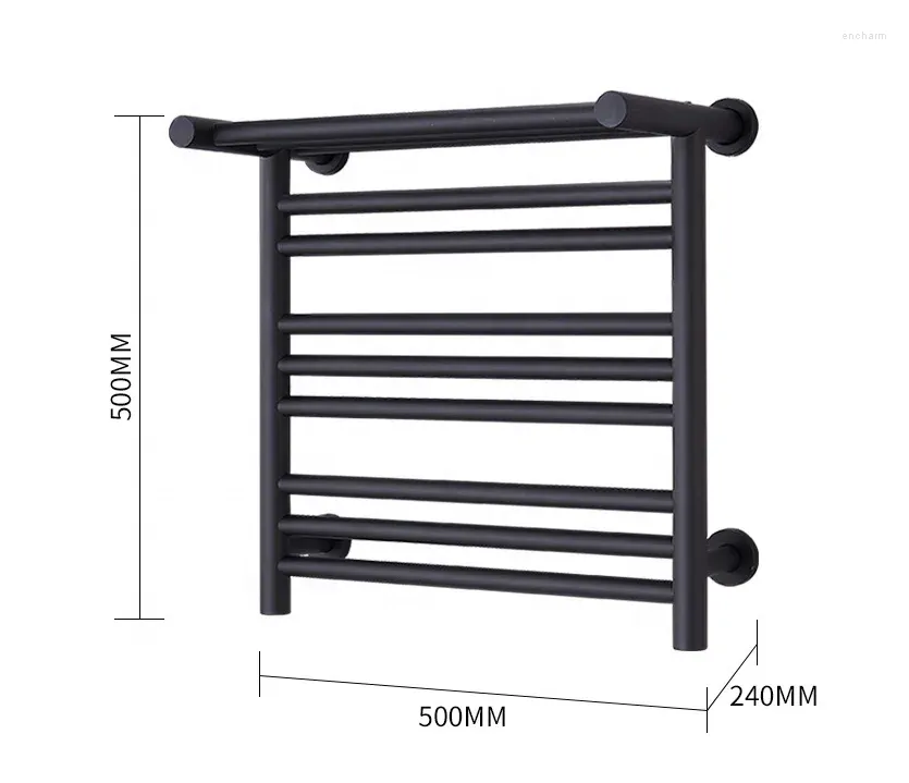 목욕 액세서리 세트 크롬/검은 욕실 가열 수건 레일 워머 랙 스테인리스 스틸 전기