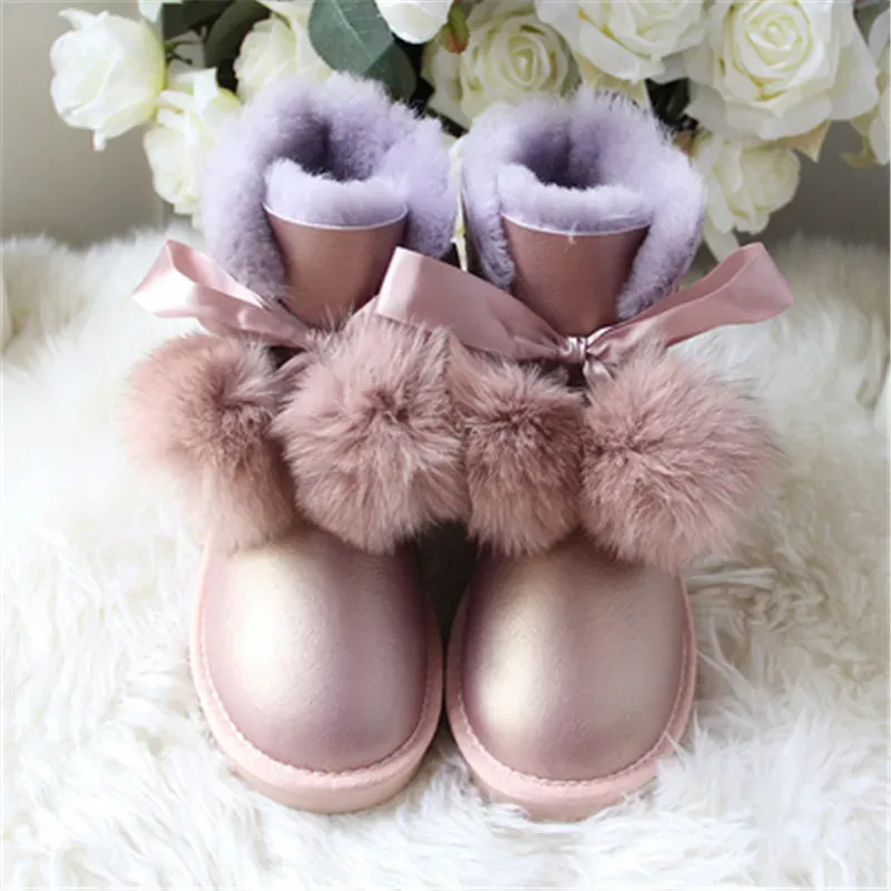 Buty naturalne skórzane owczesko -skóry 2022 buty kobiety śnieżne buty prawdziwe wełniane oryginalna skóra owcza skóry naturalne futra botki dla kobiet