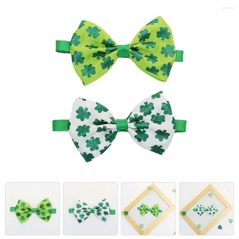 Hundhalsar 2 datorer Bow Tie Decorative Pet Festival Irish's Day Costume Ribbon Patrick Patrick's