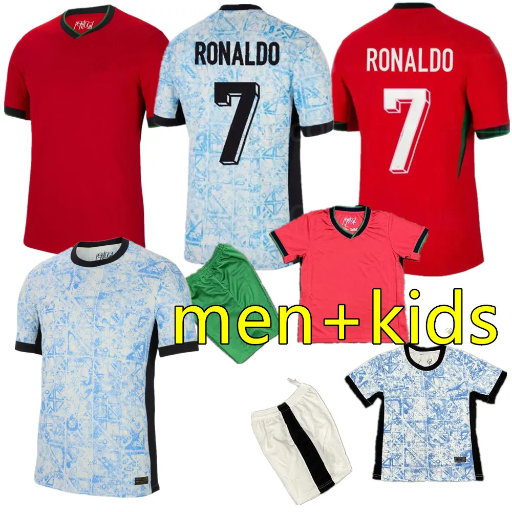 24 25 homens + crianças Portugal Futebol Jerseys FERNANDES RONALDO Cristiano Portugieser 2024 Euro Cup Camisas de futebol Homens Kit Kit Equipe B.FERNANDES JOAO FELIX Jerseys