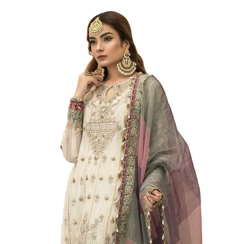 Moslim Party Wear Suits Pakistaanse Vrouwen Fancy Dress Custom Designs Punjabi Jurk Salwar Kameez Trouwjurken