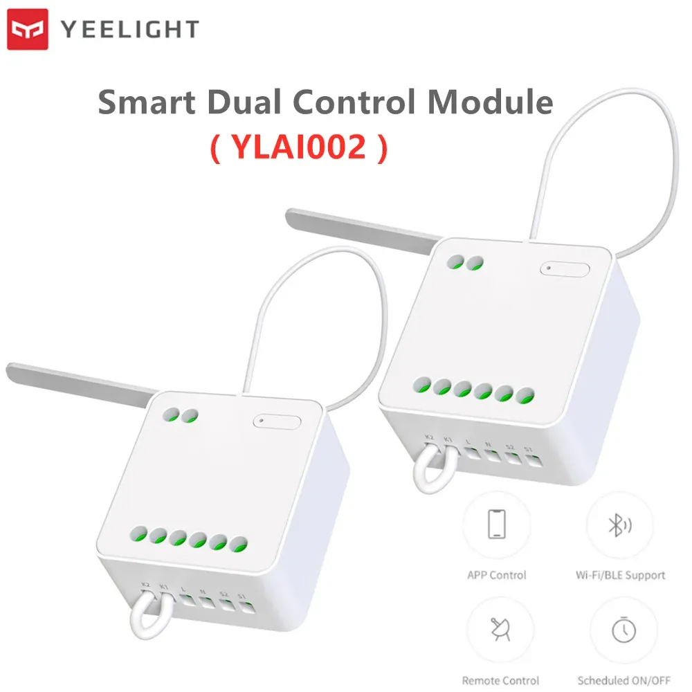 Kontroll Original Yeelight Twoway Control Module Wireless Relay Controller 2 Channel Intelligent Switch Work for Mihome App