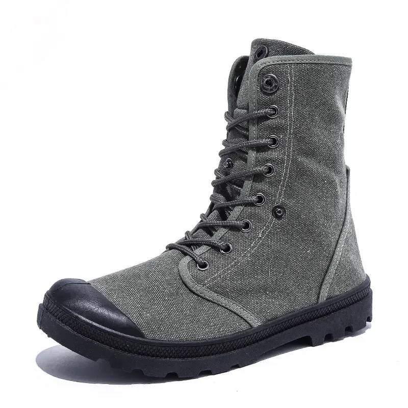 Schuhe High Top Canvas Schuhe Herren Outdoor Desert Tactical Stiefel Leichtes Bergklettern Wanderschuhe Arbeit Training Martin -Stiefel