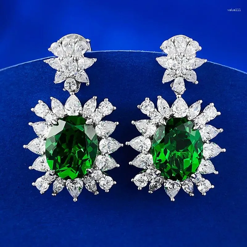 Boucles d'oreilles à tige en argent S925, 9 11, Nano vert, frontière croisée, vente en gros