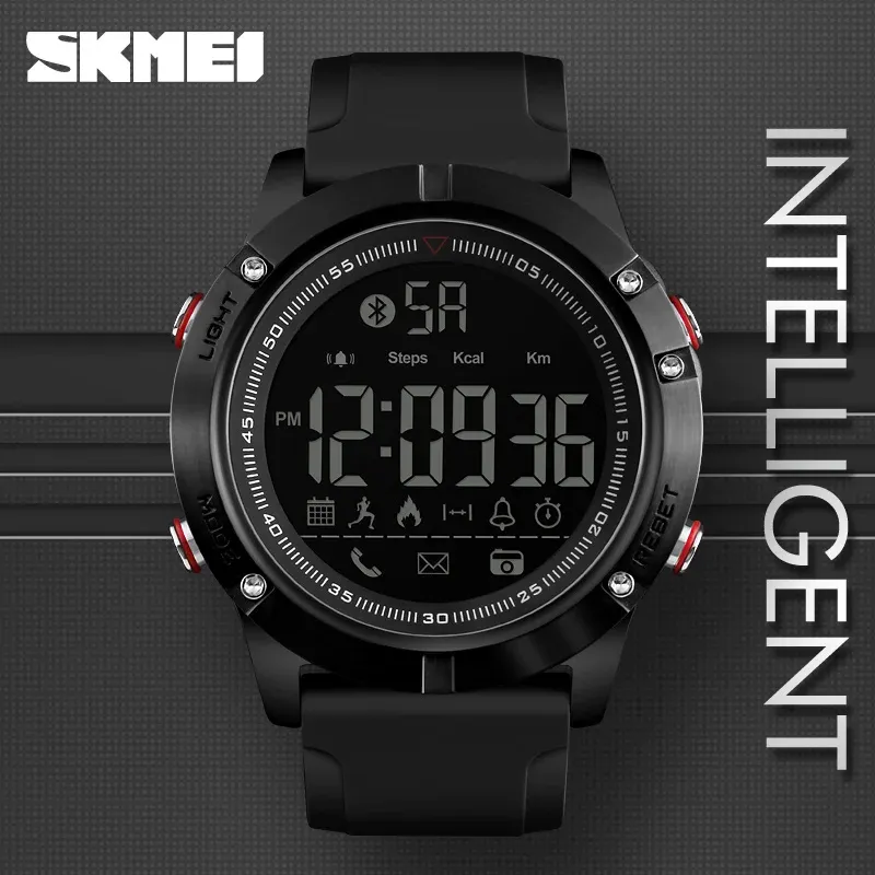 Watches Skmei Sports Bluetooth Digital Wristwatches Fashion Smart Watch Men Pedometer Calorie Remote Camera Led Military Watches Relogio