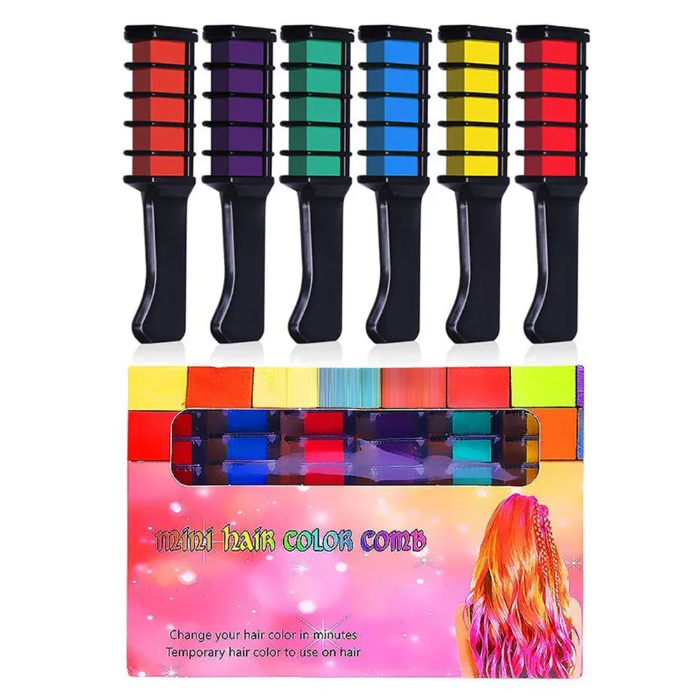 Cor temporária cor do cabelo giz pentes kit meninas festa cosplay halloween cabeleireiro tingimento b99