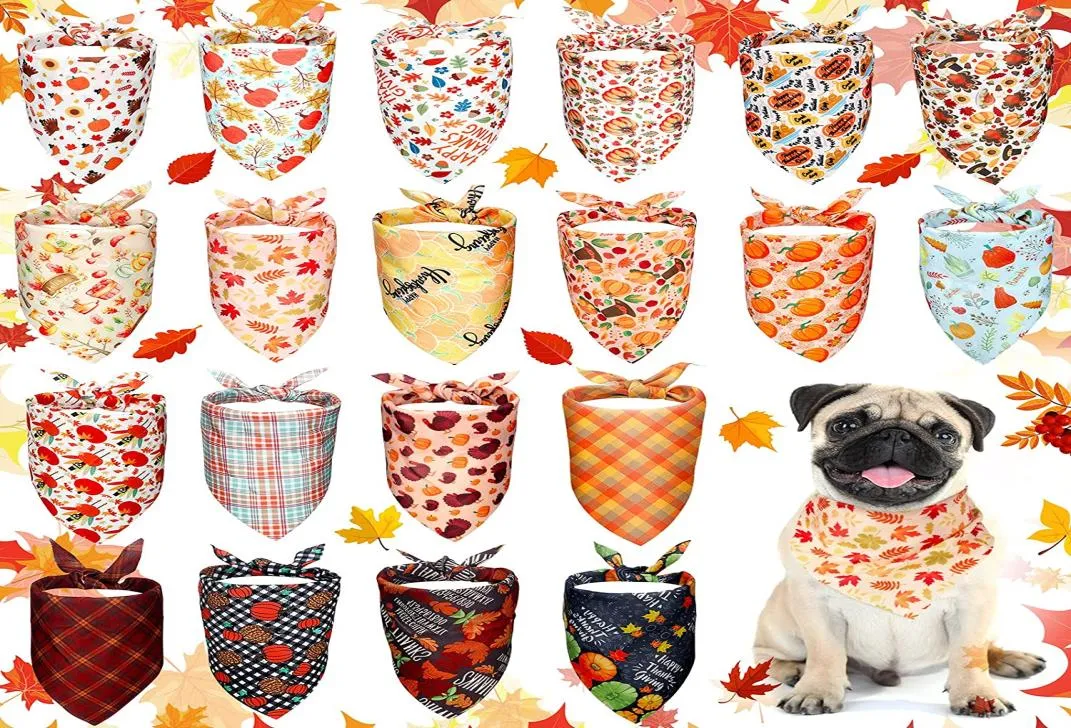 20 verpakkingen Thanksgiving Hond Bandana Herfst Herfst Huisdier Bandana Voor Hond Kalkoen Pompoen Hond Driehoek Sjaal Voor Kleine Middelgrote Huisdier Katten8185327