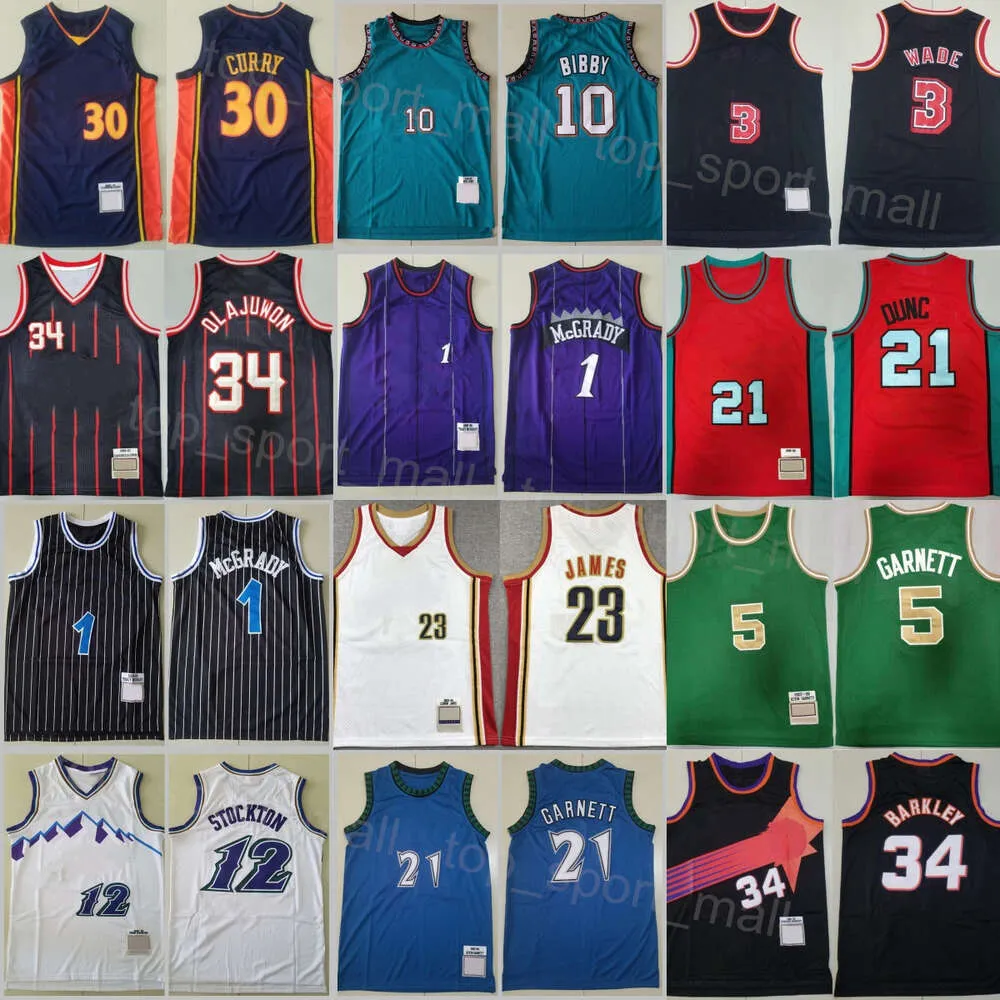 Throwback Basketbal Vintage Jerseys Retro Hakeem Olajuwon 34 Shareef Abdur Rahim 3 Charles Barkley 34 Carmelo Anthony 15 Chauncey Billups 1 Steve Smith 8 Heren Sale