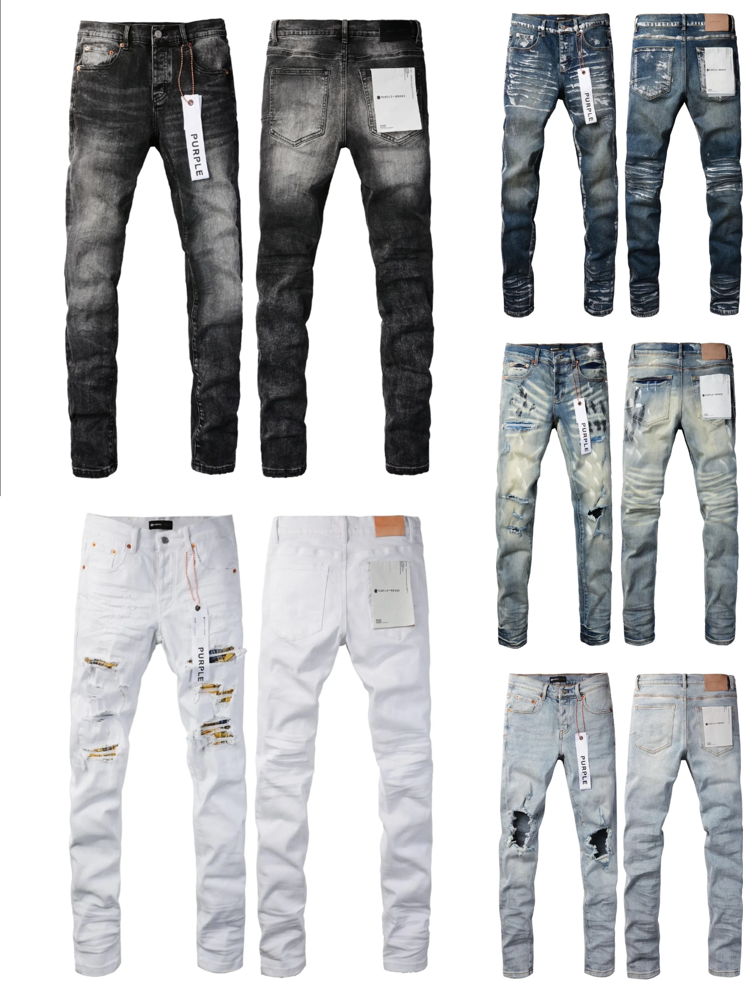 jeans viola designer jeans per uomo pantaloni bottoni moda di strada nero stretch elastico skinny jeans strappati bottoni hip hop di alta qualità viola jeans di marca delle donne