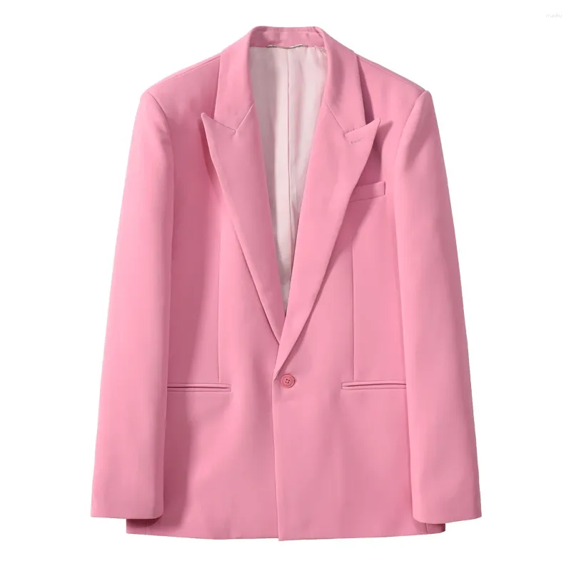 Costumes pour femmes 22 Style léger luxe à manches longues rose célébrités costume décontracté veste dame manteau Blazer femme