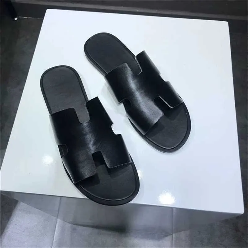 Men Sandals Izmir Slippers Genuine Leather 7a Quality Italy Pairs Family leather bottoms trend