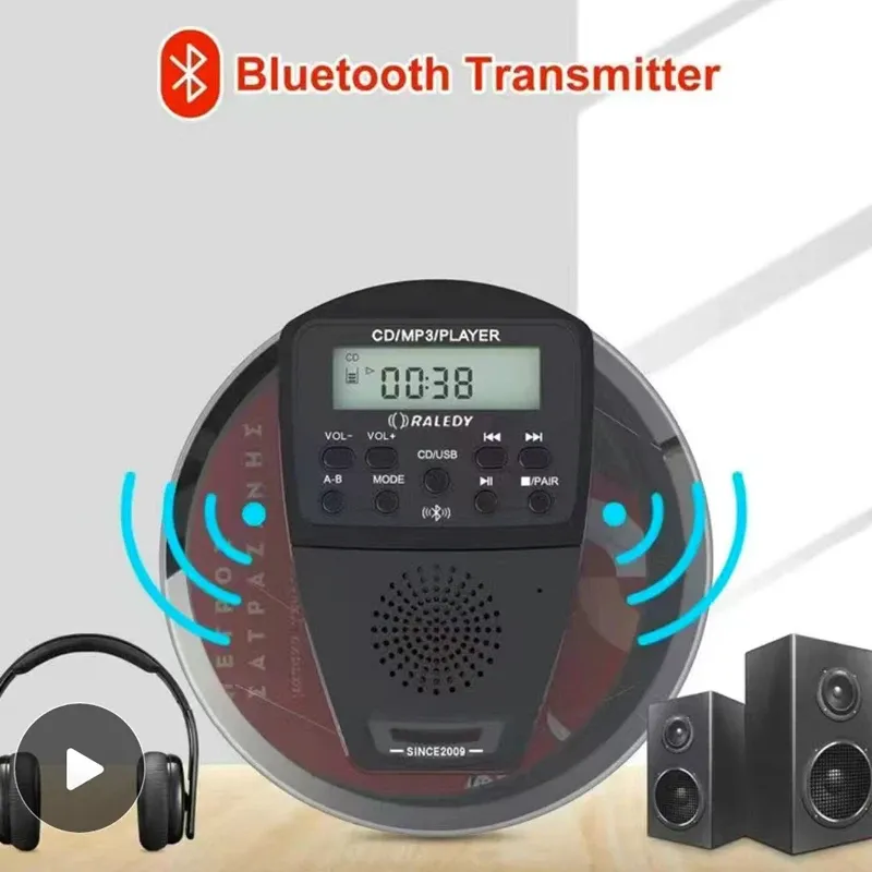 Högtalare Portable CD Walkman med högtalare Bluetooth CD Player Student English USB Flash Disk Upprepa hög trovärdighet Högtalare MP3 USB