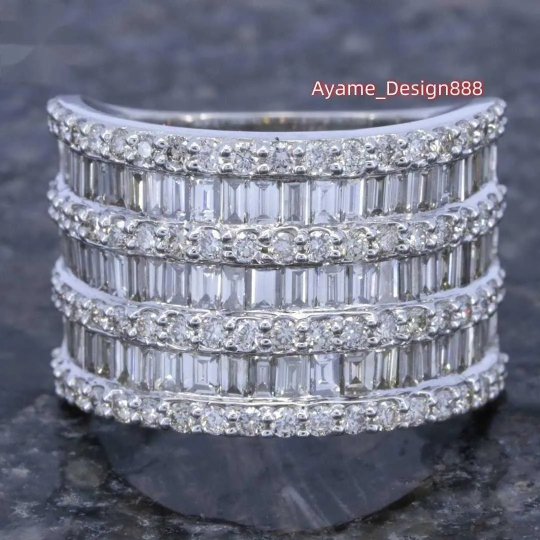 Anel de hip hop de luxo para homens campeonato 925 prata esterlina gelado nome definido anel de moissanite