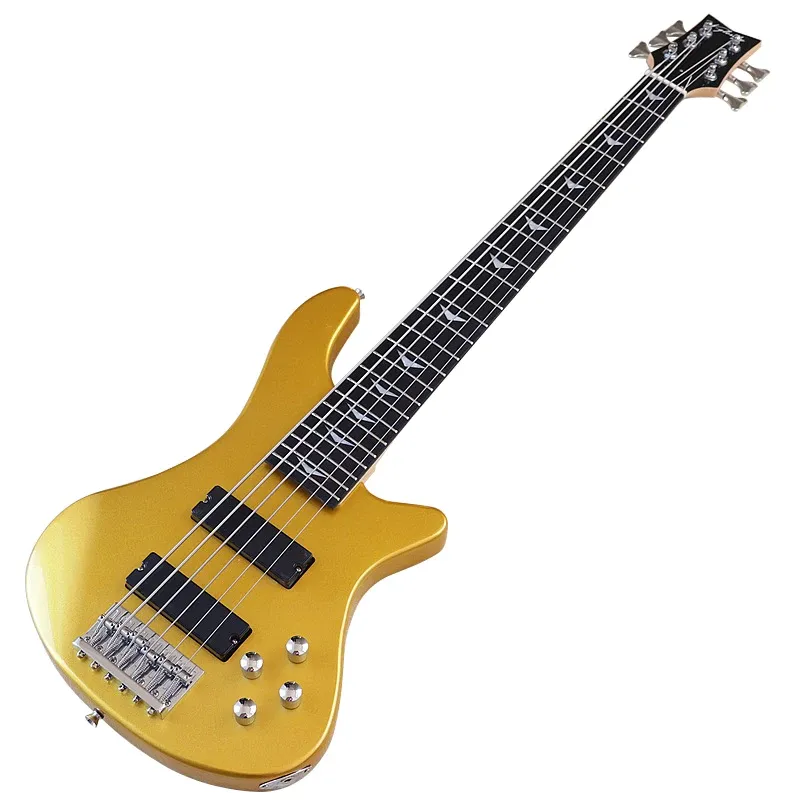 Gitarre Champagner Gold 43 Zoll 6 Saiten E-Bass Gitarre aus massivem Okoume-Holz Hochglanzgitarre mit in Korea hergestelltem Tonabnehmer