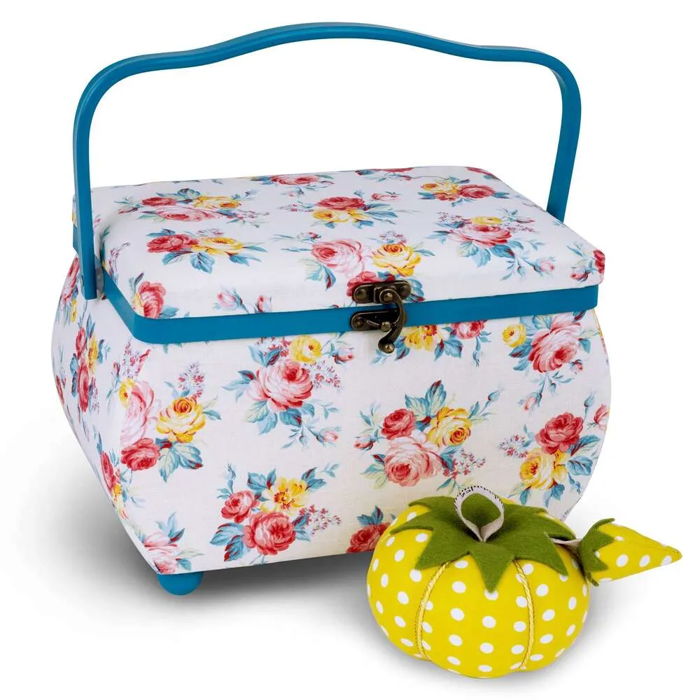 DRITZ SEWING BASKET RECTGLマルチカラー、明るい花