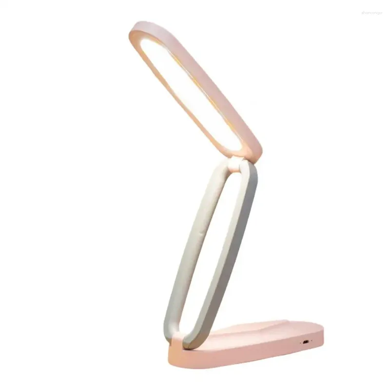 Lampade da tavolo Mini lampada pieghevole leggera ricaricabile Scrivania a LED ad alta luminosità con funzione dimmerabile continua 3 colori per la lettura