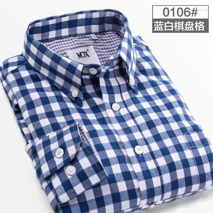 Men's Casual Shirts 2024 Spring Plaid Shirt Male Long-sleeved Plus Size Youth Office Business Men