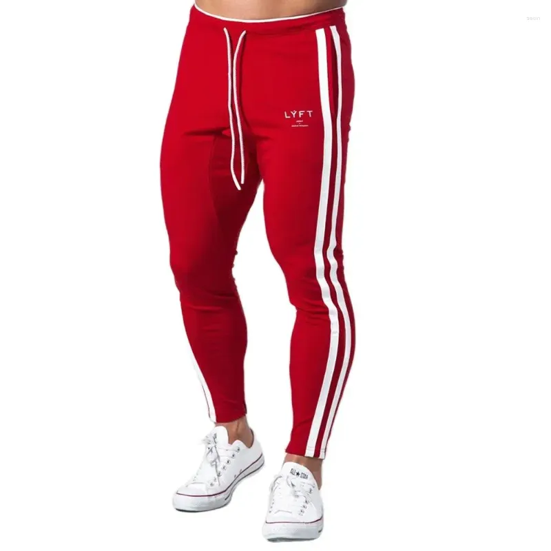 Men's Pants Red Casual Men Cotton Slim Joggers Sweatpants Autumn Training Trousers Male Gym Fitness Bottoms Running Sports Trackpants