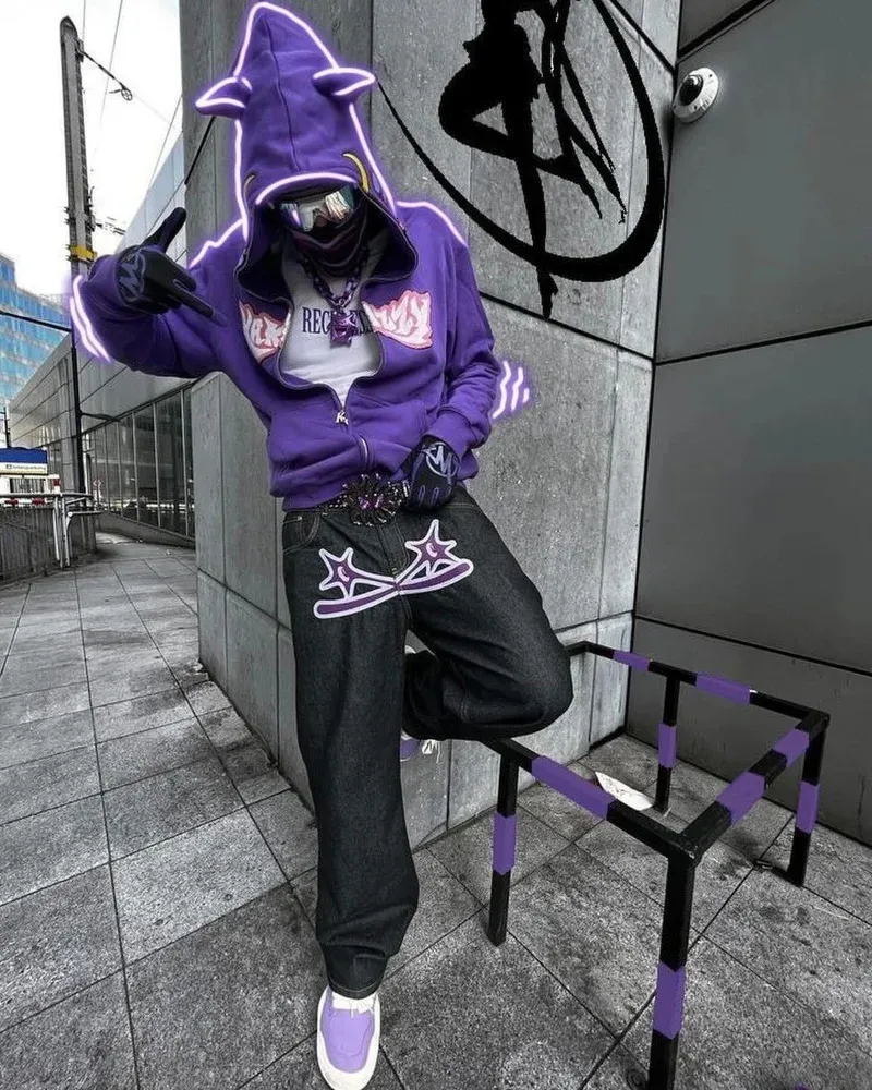 Y2K Mens Jeans Gothic Vintage Streetwear Hip Hop From 19,71