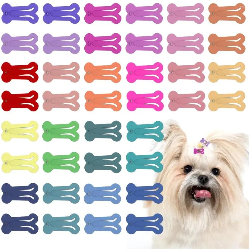 Vêtements de chien 5pcs / lot mignon épingle à cheveux coloré forme d'os animal de compagnie petits chiens pinces à cheveux pour maltes chihuahua carlin accessoires de toilettage