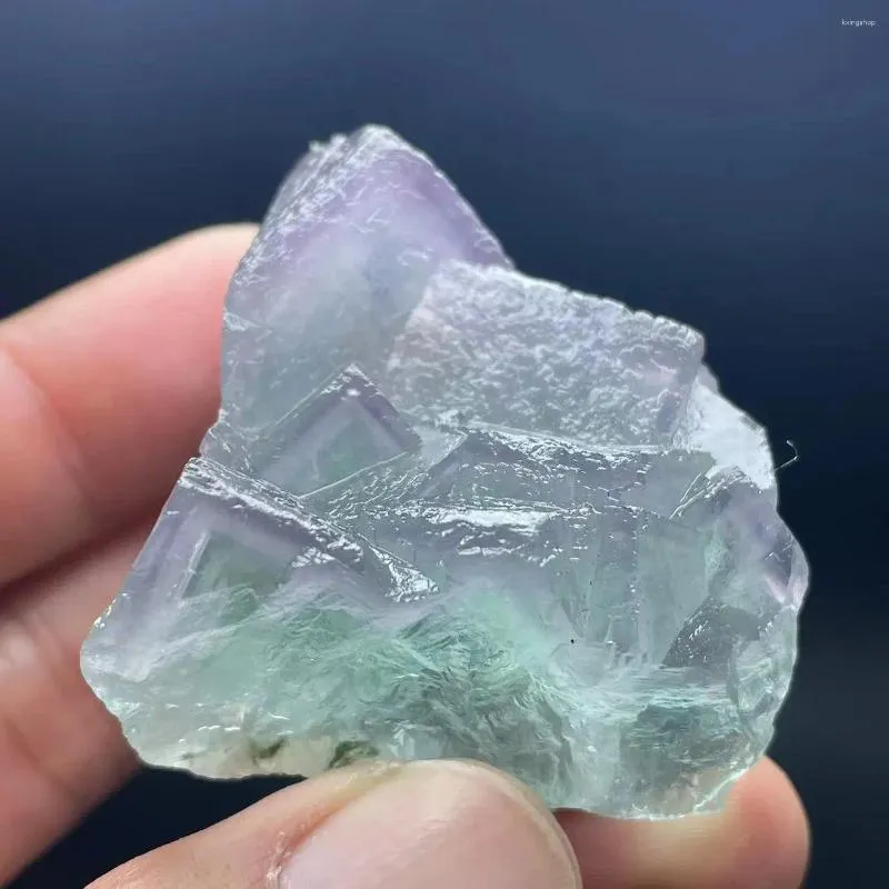 Figurines décoratives !Spécimen minéral naturel de fluorite bleue violette de Xianghualing