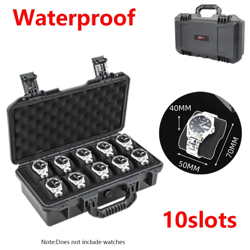 Koffers 6/8/10/15 Slots ABS Waterdichte Horloge Opbergdoos Draagbare Horlogedoos Plastic Koffer Display opbergkoffer Gereedschapskist