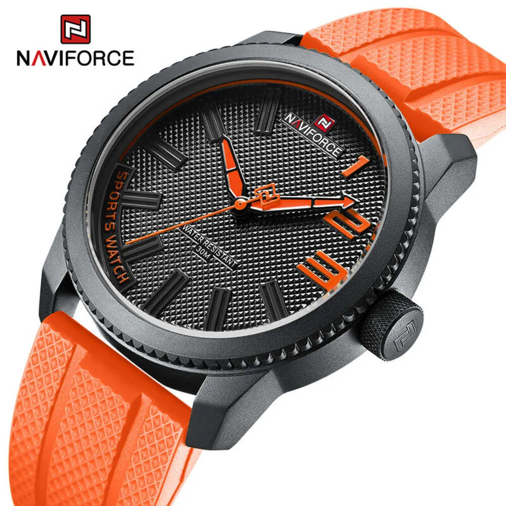 NAVIFORCE Neue Stil Beliebte Silikon Strap Männlich Quarz Uhren Mode Lässig Wasserdichte Armbanduhren für Männer Relogio Masculino