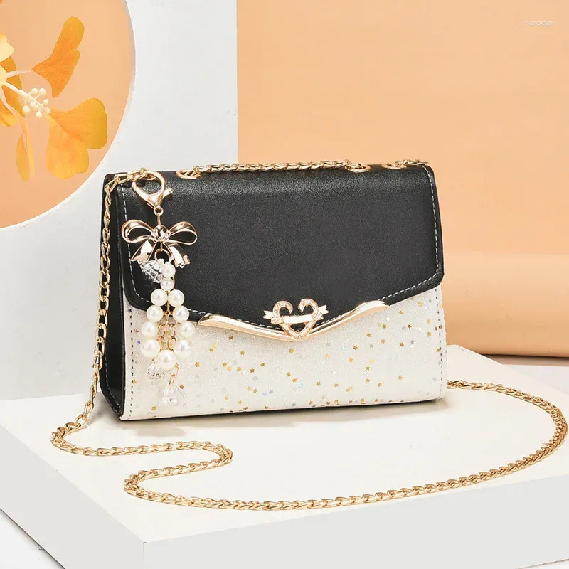 Small Textured Chain Shoulder Bag Elegant Crossbody Purse 2024 Trendy Summer Fashion