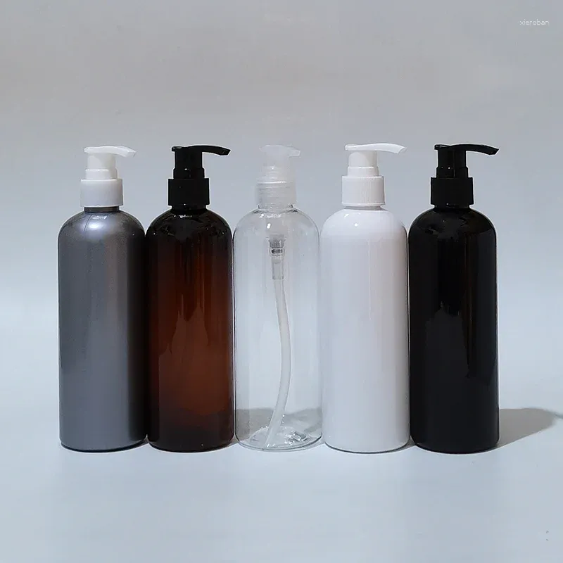 Bottiglie di stoccaggio 20pcs da 300 ml Pompa di lozione nera bianca vuota per cura della doccia per doccia Contenitori di cosmetici liquidi per ghisa