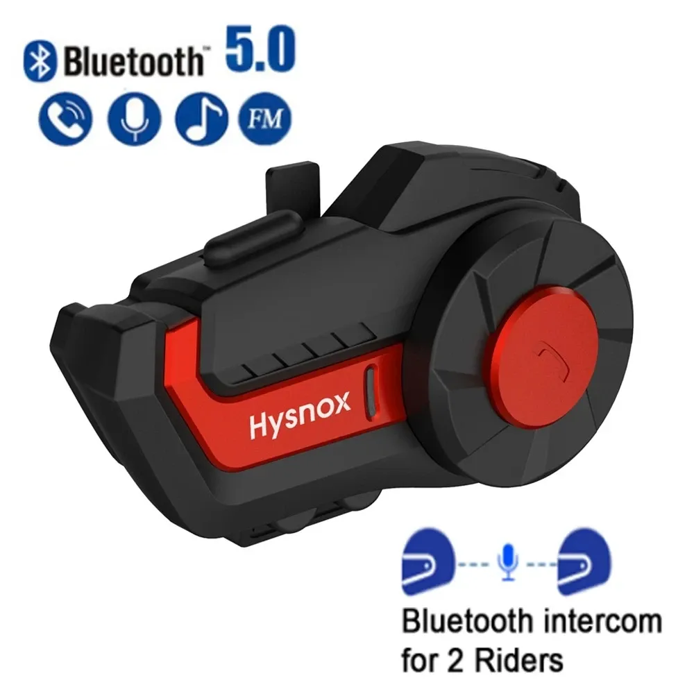 Fones de ouvido Hysnox HY01 Capacete de motocicleta Interfone fone de ouvido sem fio Bluethooth Reduzir ruído fone de ouvido IP6 à prova d'água Max Intercom distância 1km