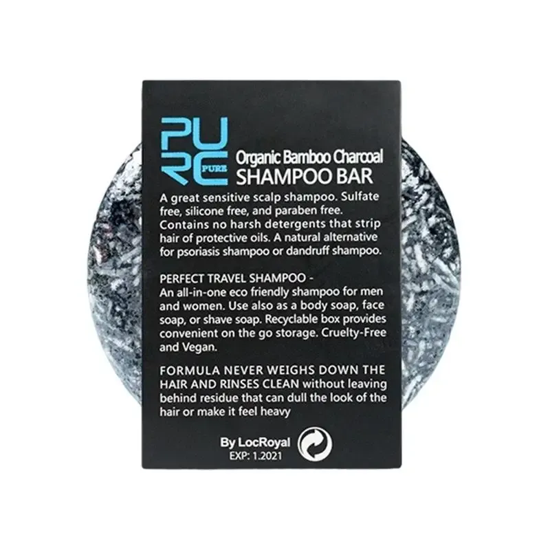 Shampoings assombrissant les cheveux, barre de shampoing naturel, savon au charbon de bambou, shampoing solide pour cheveux secs et abîmés traités, absorbe la graisse