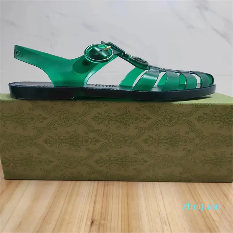 Sapato de borracha designer sandália chinelo slides homens sapatos grossos sola engrenagem oco senhoras casual aumentando fivela maré romana ao ar livre praia sandália 35-46