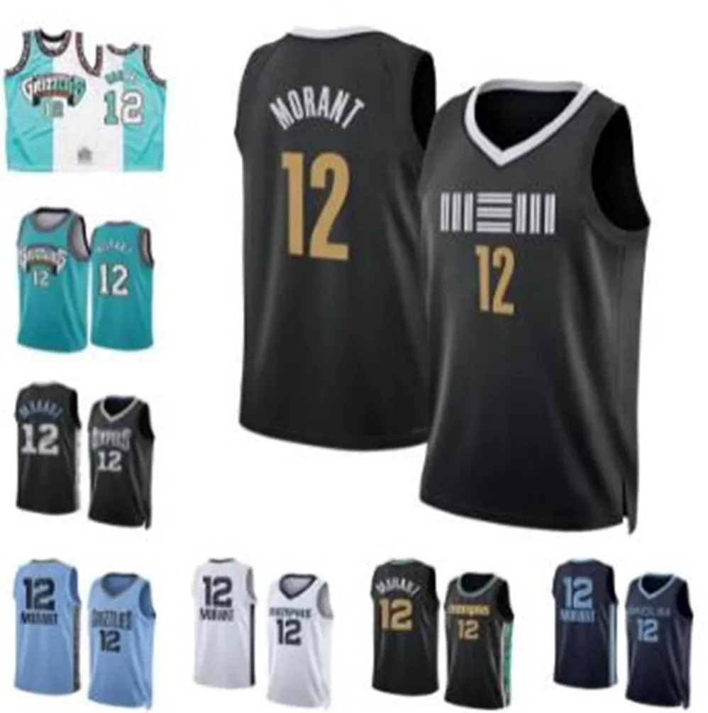 Basketbalshirt Ja Morant Memphis''Grizzlies''2023-24 blauw Heren Jeugd Dames S-XXL Sportstadsshirt