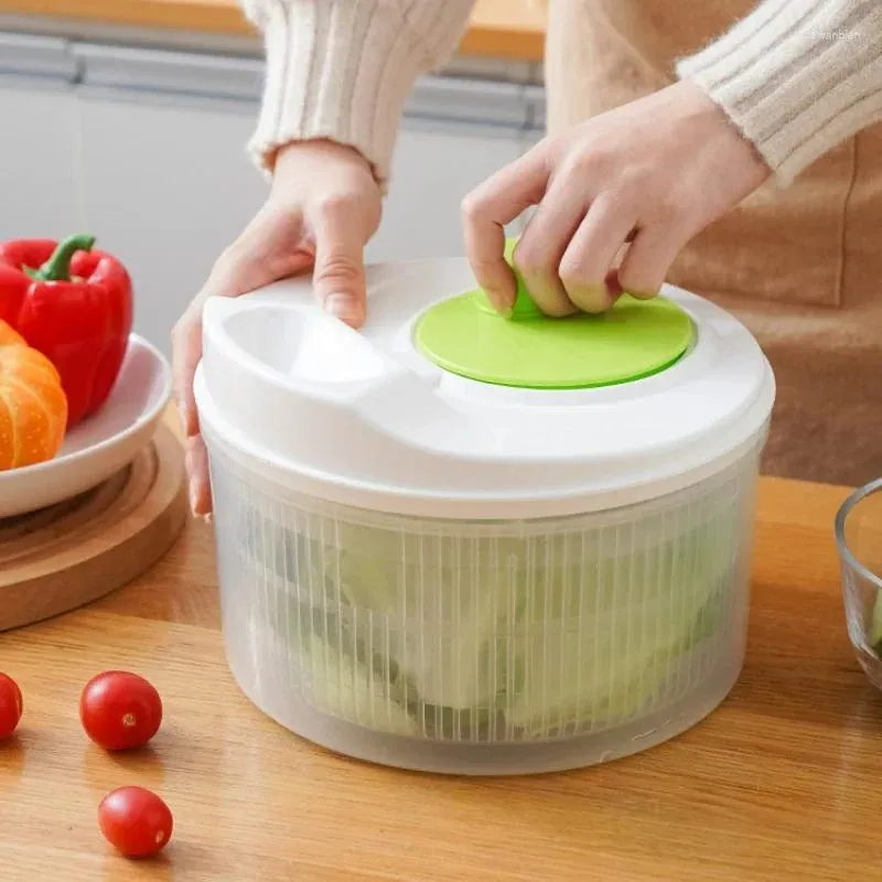 Kök förvaring Vegetabilisk torktumlare Frukter Colanders Basket Washer Manual Fruit Drainer Sallad Spinner Colander Gadgets